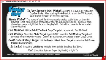To Play Stewie's Mini-Pinball Stewie Pinball Fart Multiball Evil ...