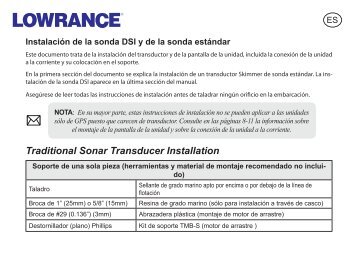 Manual de instalación para el Sonar y DSI - Lowrance