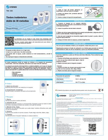 Bajar Instructivo - Archivo PDF - Steren