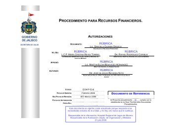 Operación del Servicio de Recursos Financieros - Gobierno de ...