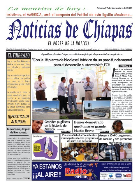 EL TIMBRAZO - Noticias de Chiapas