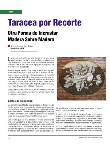 Taracea por Recorte - Revista El Mueble y La Madera