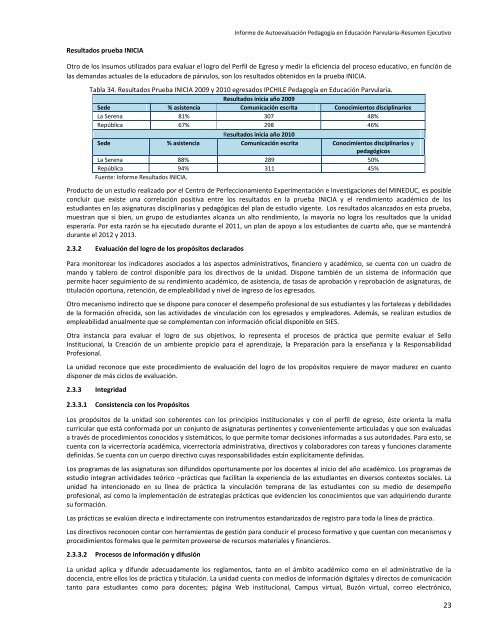 Resumen Ejecutivo IAE Pedagogía en Educación Parvularia - IPChile