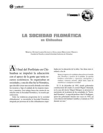 LA SOCIEDAD FILOMÁTICA - Universidad Autónoma de Chihuahua