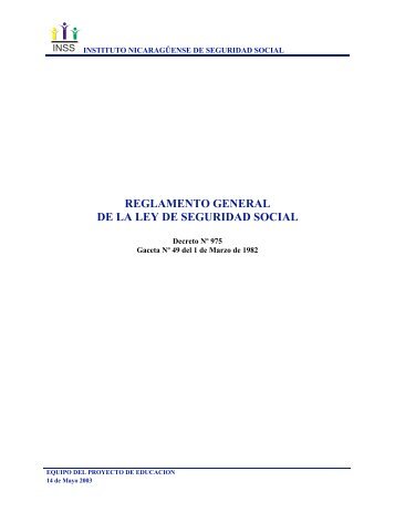 reglamento general de la ley de seguridad social - Organización ...