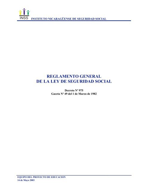 reglamento general de la ley de seguridad social - Organización ...