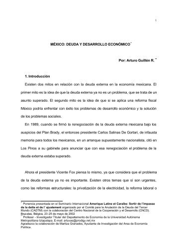 MÉXICO: DEUDA Y DESARROLLO ECONÓMICO * Por ... - cadtm