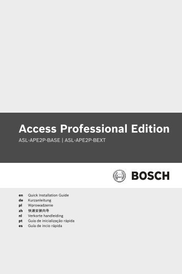 Access Professional Edition - Bosch Security Systems