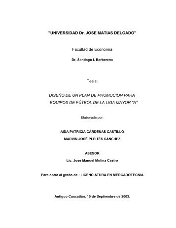 UNIVERSIDAD Dr. JOSE MATIAS DELGADO - Biblioteca UJMD ...