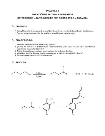 Oxidación de alcoholes primarios y secundarios - quimica organica