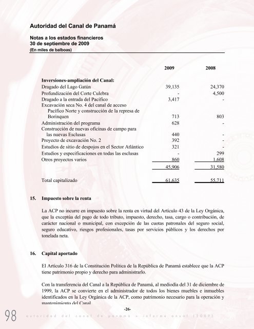 INFORME ANUAL - Canal de Panamá