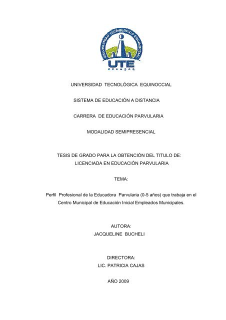 Perfil Profesional de la Educadora Parvularia - Universidad ...