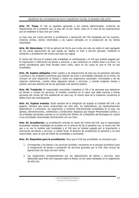 Ley No. 453, Ley de Equidad Fiscal - Dirección General de Ingresos ...