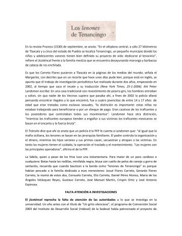 En la revista Proceso (1530) - Observatorio de Violencia Social y de ...
