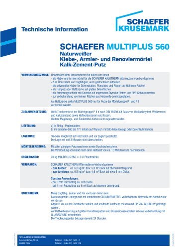 SCHAEFER MULTIPLUS 560 - SCHAEFER KRUSEMARK