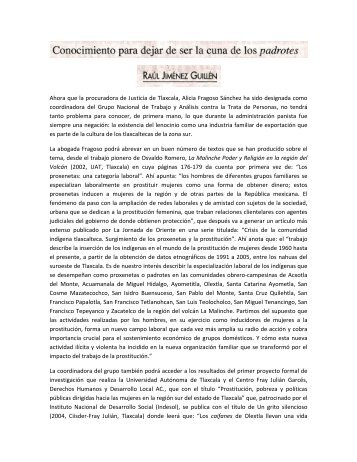 cuna de los padrotes. - Observatorio de Violencia Social y de ...