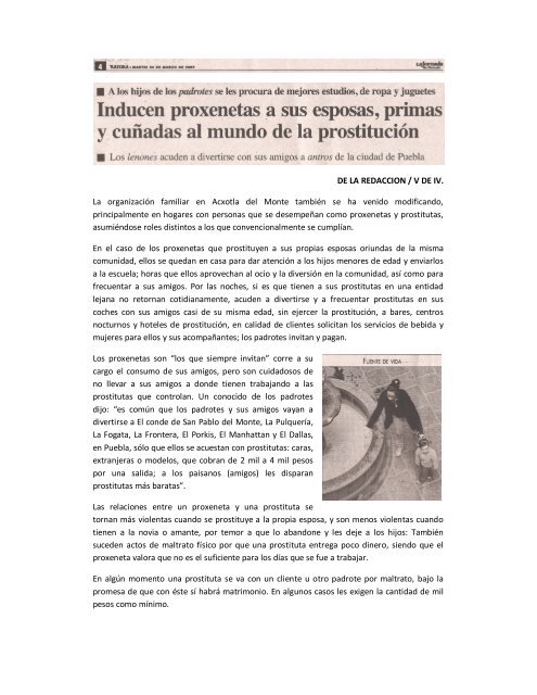 de la redaccion / v de iv. - Observatorio de Violencia Social y de ...