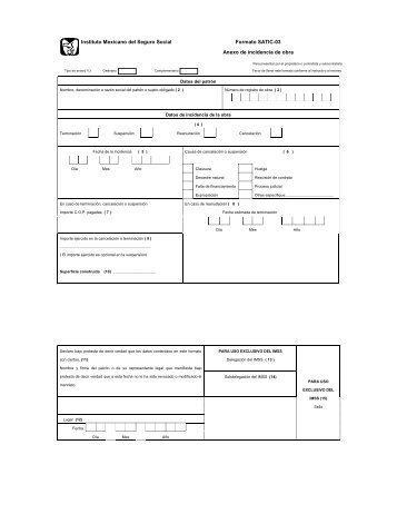 Instituto Mexicano del Seguro Social Formato SATIC-03 ... - IDConline