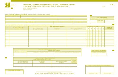 F1812 - Servicio de Impuestos Internos