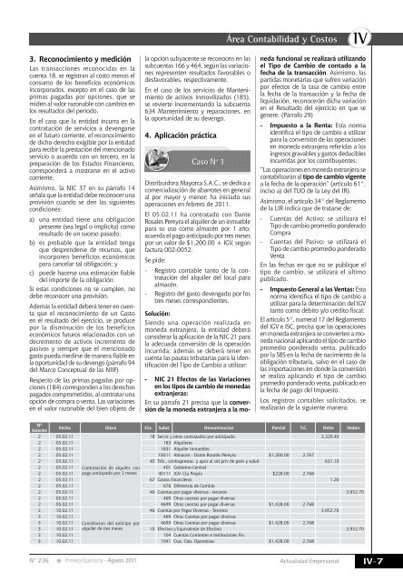 Área Contabilidad y Costos - Revista Actualidad Empresarial