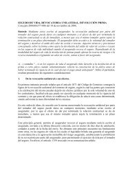 SEGURO DE VIDA, REVOCATORIA UNILATERAL, DEVOLUCIÓN ...