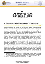 las fuentes para conocer a jesús - Curso - Pontificia Universidad ...