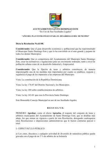 arbitrios reajustados por el concejo municipal - Ayuntamiento Santo ...