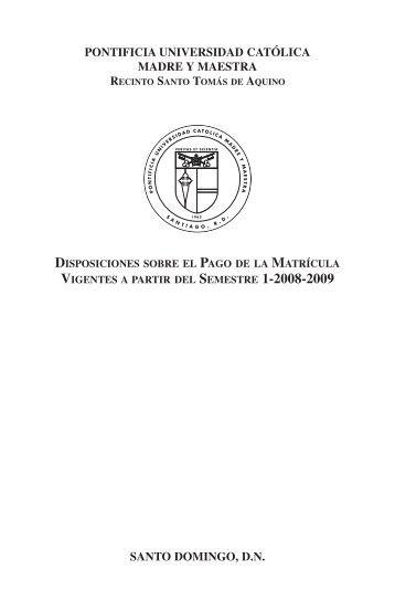 Disposiciones de Pago - Pontificia Universidad Católica Madre y ...