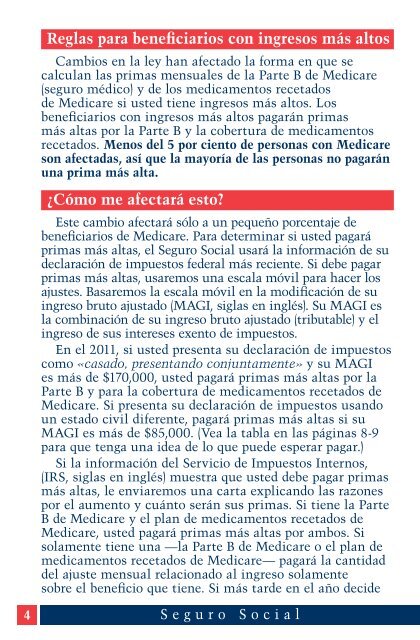 Información de Medicare para beneficiarios con ... - Social Security