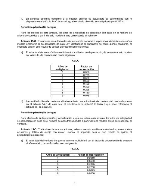 LEY DEL IMPUESTO SOBRE TENENCIA O USO DE VEHÍCULOS ...