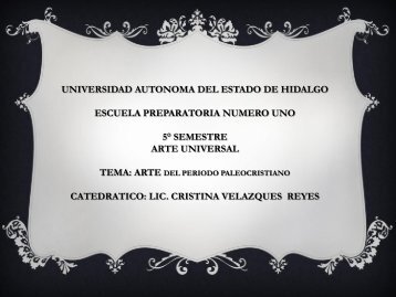 Arte Paleocristiano - Universidad Autónoma del Estado de Hidalgo