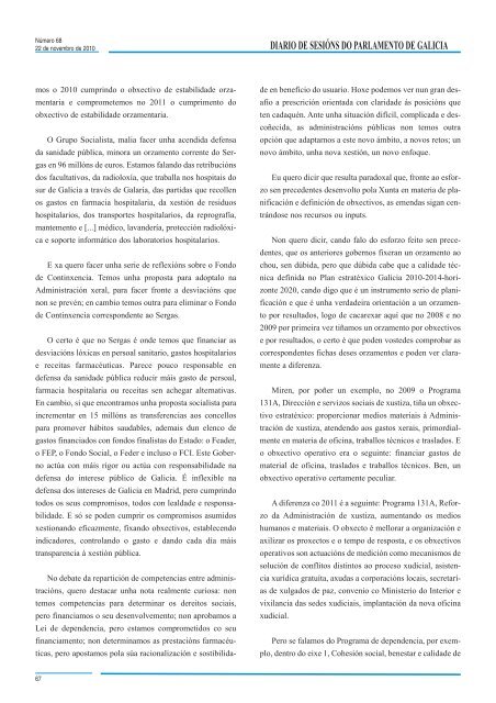 DIARIO DE SESIÓNS DO PARLAMENTO DE GALICIA