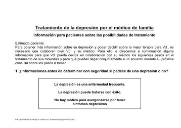 Tratamiento de la depresión por el médico de familia Información ...