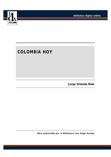 1 PORTADA COLOMBIA HOY - Comunidad Andina