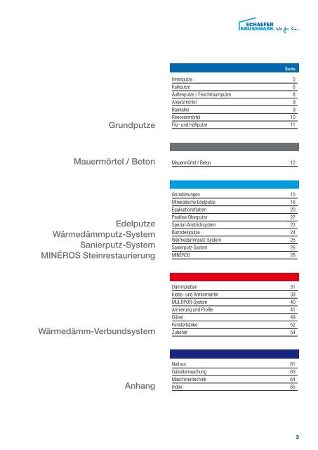 Produktübersicht - SCHAEFER KRUSEMARK