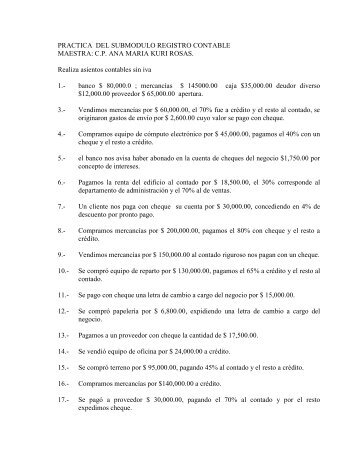 Asientos Contables Sin IVA - CETis 143