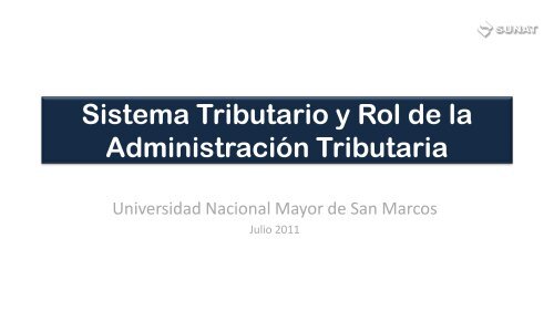 Sistema Tributario y Rol de la Administración Tributaria