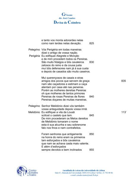 Devisa de Coimbra - Faculdade de Letras da Universidade de Lisboa