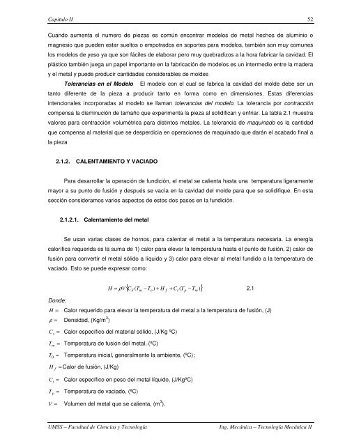 CAPÍTULO II - Materias FCyT UMSS
