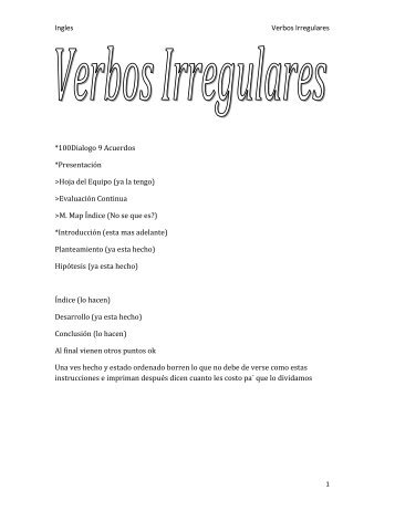 Verbos Irregulares II PDF