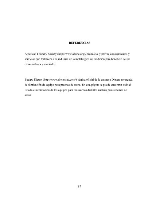 determinación de la composición óptima de la arena de fundición ...