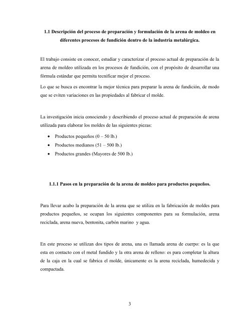 determinación de la composición óptima de la arena de fundición ...