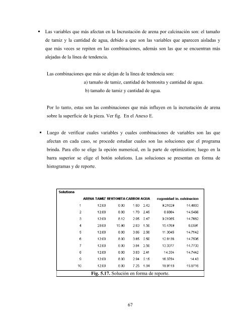 determinación de la composición óptima de la arena de fundición ...