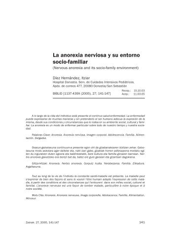La anorexia nerviosa y su entorno socio-familiar