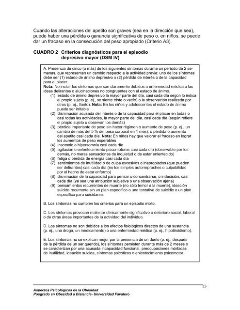 ASPECTOS PSICOLÓGICOS DE LA OBESIDAD - Nutrinfo.com