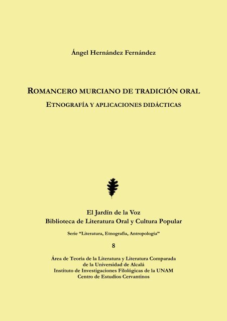 Romancero murciano de tradición oral: etnografía y aplicaciones