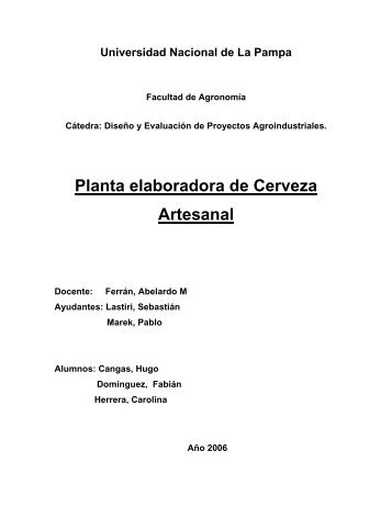 Planta Elaboradora de Cerveza Artesanal-Cangas, Herrera ...