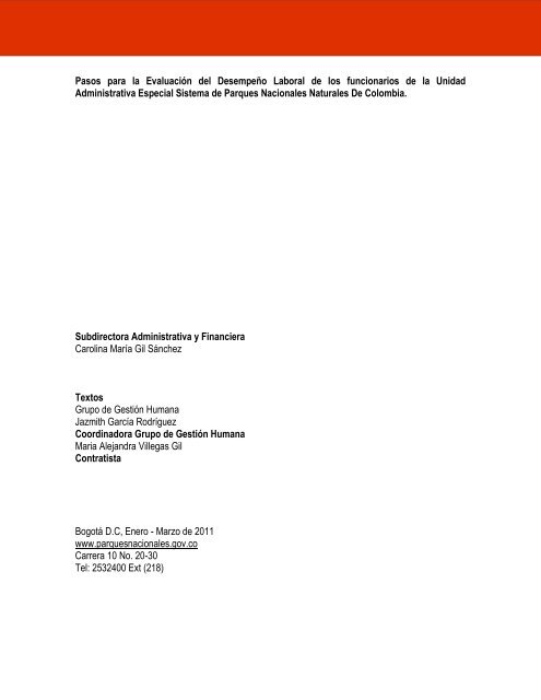 Guía de Apoyo Laboral Tomo I - Parques Nacionales de Colombia