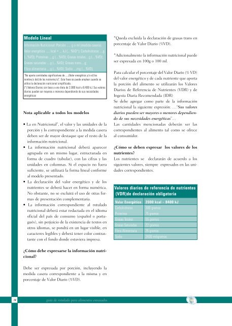 guía de rotulado para alimentos envasados - Alimentos Argentinos