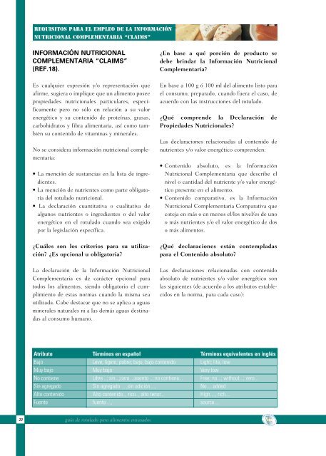 guía de rotulado para alimentos envasados - Alimentos Argentinos